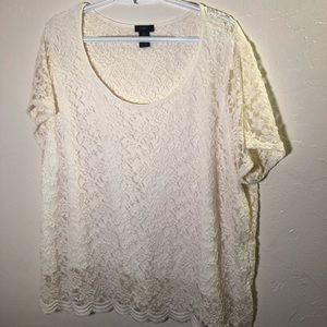 White Short Sleeve Lace Shirt